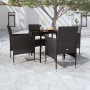Juego de comedor de jardín 5 piezas con cojines negro de , Conjuntos de jardín - Ref: Foro24-3099306, Precio: 305,94 €, Descu...