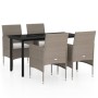 Juego de comedor de jardín 5 piezas con cojines beige y negro de , Conjuntos de jardín - Ref: Foro24-3099295, Precio: 378,56 ...