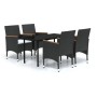 Juego de comedor de jardín 5 piezas con cojines negro de , Conjuntos de jardín - Ref: Foro24-3099331, Precio: 321,04 €, Descu...