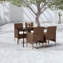 Juego de comedor de jardín 5 piezas con cojines marrón y negro de , Conjuntos de jardín - Ref: Foro24-3099325, Precio: 387,76...