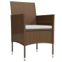 Juego de comedor de jardín 5 piezas con cojines marrón y negro de , Conjuntos de jardín - Ref: Foro24-3099325, Precio: 387,76...
