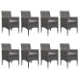 Juego de comedor de jardín 9 piezas gris de vidaXL, Conjuntos de jardín - Ref: Foro24-3067860, Precio: 658,09 €, Descuento: %