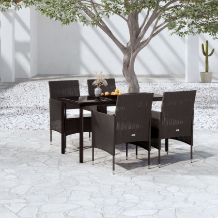 Juego de comedor de jardín 5 piezas con cojines negro de , Conjuntos de jardín - Ref: Foro24-3099283, Precio: 330,09 €, Descu...