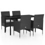 Juego de comedor de jardín 5 piezas con cojines negro de , Conjuntos de jardín - Ref: Foro24-3099283, Precio: 330,09 €, Descu...