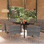 Juego de comedor de jardín 7 piezas con cojines gris y negro de , Conjuntos de jardín - Ref: Foro24-3099338, Precio: 525,66 €...