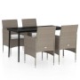 Juego de comedor de jardín 5 piezas con cojines beige y negro de , Conjuntos de jardín - Ref: Foro24-3099319, Precio: 374,76 ...