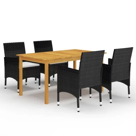 Juego de comedor para jardín de 5 piezas negro de vidaXL, Conjuntos de jardín - Ref: Foro24-3067761, Precio: 391,04 €, Descue...