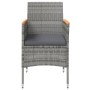 Juego de comedor de jardín 7 piezas con cojines gris y negro de , Conjuntos de jardín - Ref: Foro24-3099350, Precio: 520,03 €...