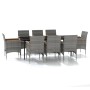 Juego de comedor de jardín 9 piezas gris y negro de , Conjuntos de jardín - Ref: Foro24-3099352, Precio: 779,35 €, Descuento: %