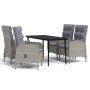 Juego de comedor para jardín 5 piezas con cojines gris y negro de , Conjuntos de jardín - Ref: Foro24-3099373, Precio: 612,09...