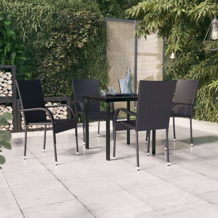 Juego de comedor de jardín 5 piezas negro de , Conjuntos de jardín - Ref: Foro24-3099378, Precio: 284,92 €, Descuento: %