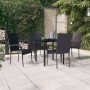 Juego de comedor de jardín 5 piezas negro de , Conjuntos de jardín - Ref: Foro24-3099378, Precio: 284,92 €, Descuento: %