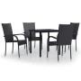 Juego de comedor de jardín 5 piezas negro de , Conjuntos de jardín - Ref: Foro24-3099378, Precio: 284,92 €, Descuento: %