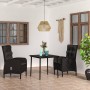 Juego de comedor de jardín 3 piezas con cojines negro de , Conjuntos de jardín - Ref: Foro24-3099365, Precio: 342,26 €, Descu...