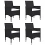 Juego de comedor para jardín de 5 piezas negro de vidaXL, Conjuntos de jardín - Ref: Foro24-3067761, Precio: 391,04 €, Descue...