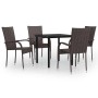 Juego de comedor de jardín 5 piezas marrón y negro de , Conjuntos de jardín - Ref: Foro24-3099384, Precio: 282,23 €, Descuent...