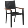 Juego de comedor para jardín 7 piezas negro de , Conjuntos de jardín - Ref: Foro24-3099423, Precio: 565,94 €, Descuento: %
