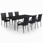 Juego de comedor para jardín 7 piezas negro de , Conjuntos de jardín - Ref: Foro24-3099399, Precio: 493,57 €, Descuento: %