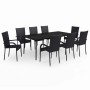 Juego de comedor para jardín 9 piezas negro de , Conjuntos de jardín - Ref: Foro24-3099400, Precio: 612,13 €, Descuento: %