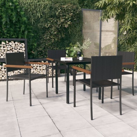 Juego de comedor para jardín 5 piezas negro de , Conjuntos de jardín - Ref: Foro24-3099414, Precio: 308,93 €, Descuento: %