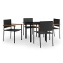 Juego de comedor para jardín 5 piezas negro de , Conjuntos de jardín - Ref: Foro24-3099414, Precio: 308,93 €, Descuento: %