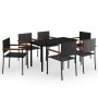 Juego de comedor para jardín 7 piezas negro de , Conjuntos de jardín - Ref: Foro24-3099416, Precio: 462,86 €, Descuento: %