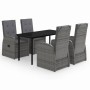 Juego de comedor de jardín 5 piezas con cojines gris de , Conjuntos de jardín - Ref: Foro24-3099475, Precio: 795,55 €, Descue...