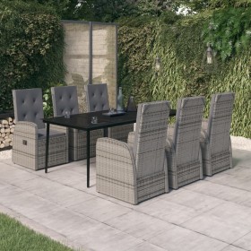 Juego de comedor de jardín 7 piezas con cojines gris de , Conjuntos de jardín - Ref: Foro24-3099489, Precio: 1,00 €, Descuent...
