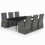 Juego de comedor de jardín 7 piezas con cojines gris de , Conjuntos de jardín - Ref: Foro24-3099489, Precio: 1,00 €, Descuent...