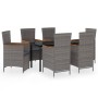 Juego de comedor de jardín 7 piezas con cojines gris de , Conjuntos de jardín - Ref: Foro24-3099463, Precio: 885,19 €, Descue...
