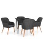 Juego de comedor de jardín 5 piezas con cojines negro de , Conjuntos de jardín - Ref: Foro24-3099518, Precio: 508,12 €, Descu...