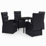 Juego de comedor de jardín 5 piezas con cojines negro de , Conjuntos de jardín - Ref: Foro24-3099480, Precio: 742,15 €, Descu...