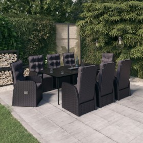 Juego de comedor de jardín 9 piezas con cojines negro de , Conjuntos de jardín - Ref: Foro24-3099496, Precio: 1,00 €, Descuen...