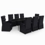 Juego de comedor de jardín 9 piezas con cojines negro de , Conjuntos de jardín - Ref: Foro24-3099496, Precio: 1,00 €, Descuen...