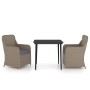 Juego de comedor de jardín 3 piezas con cojines marrón de , Conjuntos de jardín - Ref: Foro24-3099547, Precio: 427,21 €, Desc...