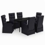Juego de comedor de jardín 7 piezas con cojines negro de , Conjuntos de jardín - Ref: Foro24-3099482, Precio: 1,00 €, Descuen...