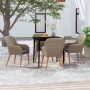 Juego de comedor de jardín 5 piezas con cojines marrón de , Conjuntos de jardín - Ref: Foro24-3099524, Precio: 583,35 €, Desc...