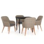 Juego de comedor de jardín 5 piezas con cojines marrón de , Conjuntos de jardín - Ref: Foro24-3099524, Precio: 583,35 €, Desc...