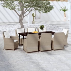Juego de comedor de jardín 9 piezas marrón de , Conjuntos de jardín - Ref: Foro24-3099570, Precio: 1,00 €, Descuento: %