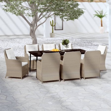 Juego de comedor de jardín 9 piezas marrón de , Conjuntos de jardín - Ref: Foro24-3099570, Precio: 1,00 €, Descuento: %
