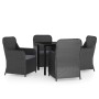 Juego de comedor de jardín 5 piezas con cojines negro de , Conjuntos de jardín - Ref: Foro24-3099530, Precio: 617,46 €, Descu...