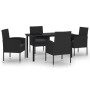 Juego de comedor para jardín 5 piezas negro de , Conjuntos de jardín - Ref: Foro24-3099615, Precio: 376,03 €, Descuento: %