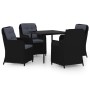 Juego de comedor para jardín 5 piezas negro de , Conjuntos de jardín - Ref: Foro24-3099572, Precio: 761,44 €, Descuento: %