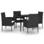 Juego de comedor para jardín 5 piezas negro de , Conjuntos de jardín - Ref: Foro24-3099620, Precio: 251,87 €, Descuento: %