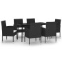 Juego de comedor para jardín 7 piezas negro de , Conjuntos de jardín - Ref: Foro24-3099622, Precio: 379,58 €, Descuento: %