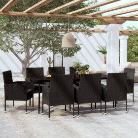 Juego de comedor de jardín 9 piezas negro de , Conjuntos de jardín - Ref: Foro24-3099636, Precio: 674,31 €, Descuento: %