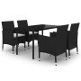 Set comedor de jardín 5 pzas y cojines ratán sintético y vidrio de , Conjuntos de jardín - Ref: Foro24-3099681, Precio: 357,9...