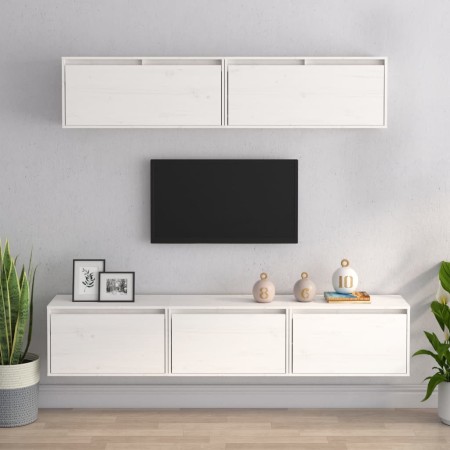 Muebles para TV 5 piezas madera maciza de pino blanco de , Muebles TV - Ref: Foro24-3100150, Precio: 241,38 €, Descuento: %
