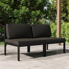 Sofá de jardín de 2 plazas con cojines aluminio gris antracita de , Conjuntos de jardín - Ref: Foro24-3107781, Precio: 354,12...