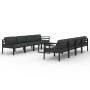 Set muebles de jardín 9 pzas y cojines aluminio gris antracita de , Conjuntos de jardín - Ref: Foro24-3107807, Precio: 1,00 €...